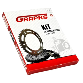 Kit Relação Transmissão GRAPKS| YBR |  TITAN 150/160  |  SUZUKI YES | FAN 125 | XTZ CROSSER 150 em Oferta na Shopee