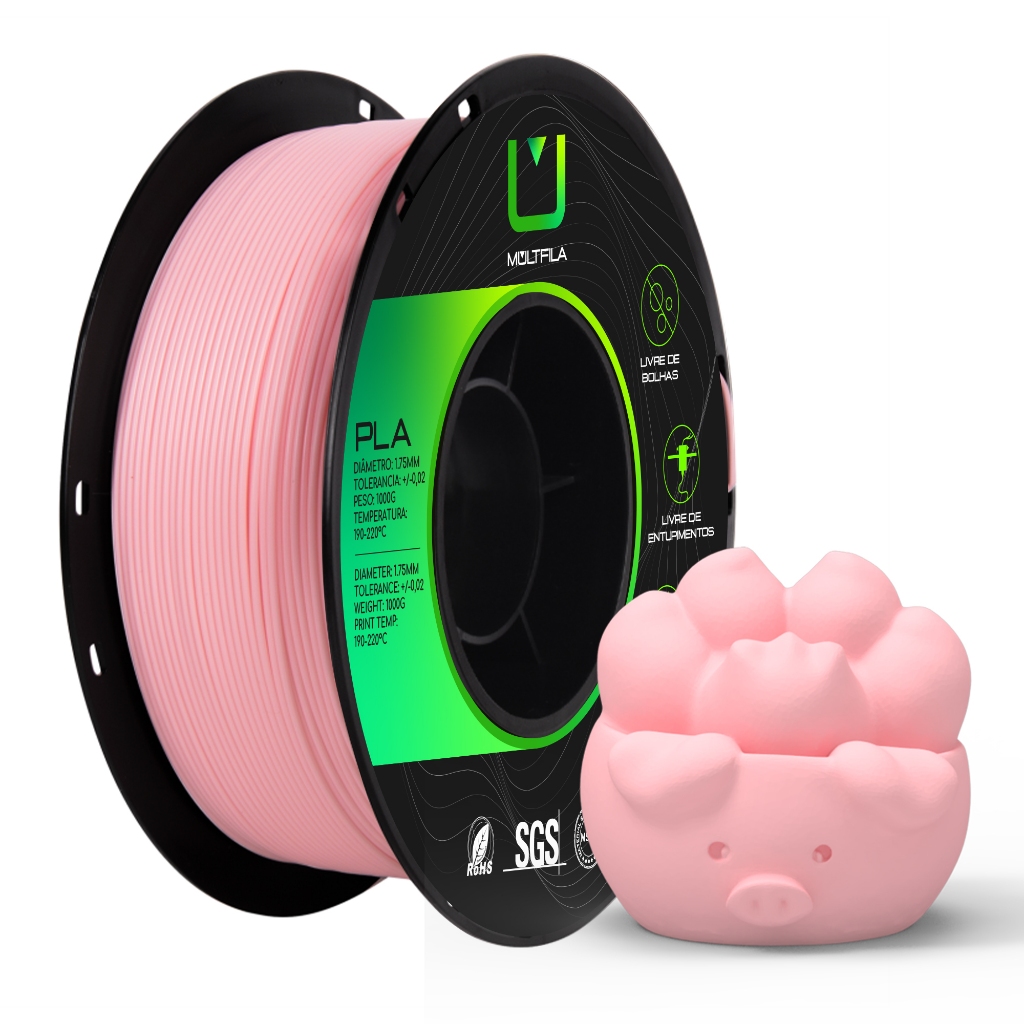 Filamento PLA Multfila Rosa claro 1kg 1.75mm – Impressora 3D | Shopee ...