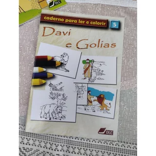 Caderno para ler e colorir 5 - Davi e Golias (idade 5 a 10 anos) em Oferta na Shopee