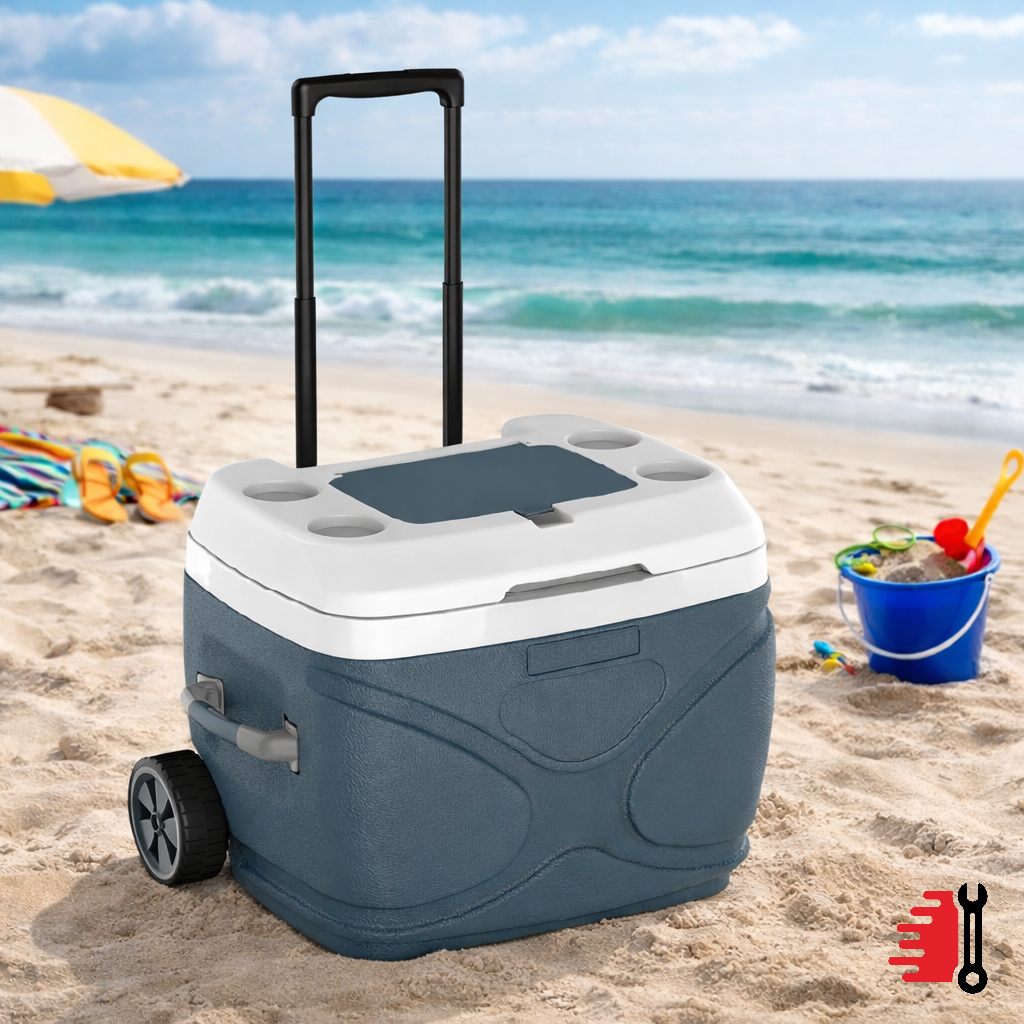 Caixa Térmica Cooler Soprano Everest 66 L Cinza com Rodas Dreno