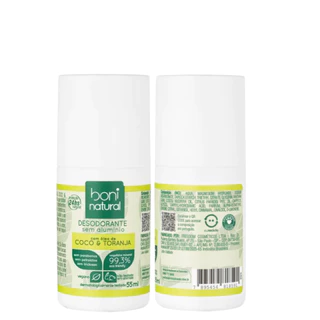 BONI NATURAL DESODORANTE SEM ALUMINIO VEGANO COCO E TORANJA 55ML