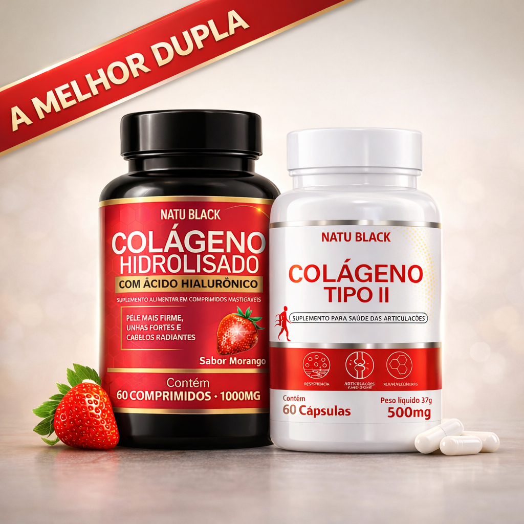 Colágeno Tipo 2 ORIGINAL + Colágeno Hidrolisado Com Ácido Hialurônico ...