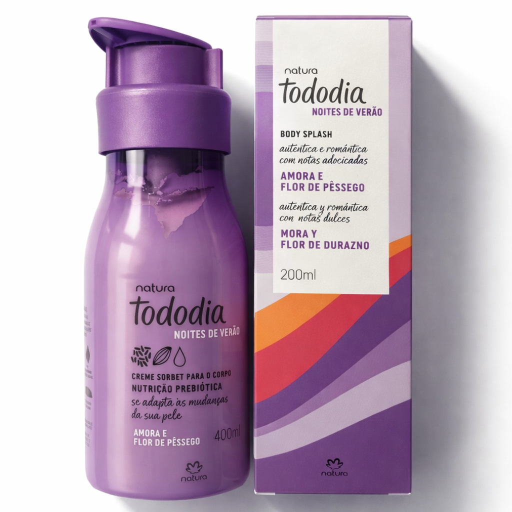 Kit Body Splash 200ml e Hidratante 400ml Amora e Flor de Pêssego Para ...