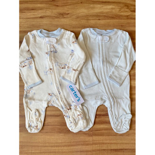 Kit macacões algodão carters menino RN 3M 6M 9M em Oferta na Shopee