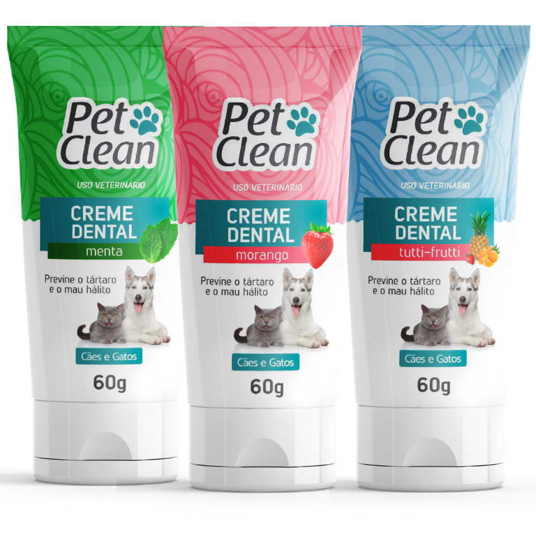 Creme Dental para Cachorro e Gato (Pasta de Dente Contra Tártaro e Mau ...