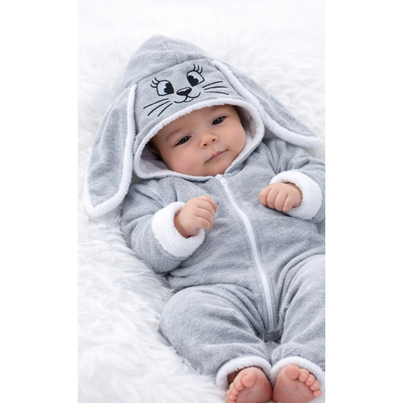 Macacão Bebê de Coelho Manga Longa com Capuz Macacão de Bicho Roupa de Bebê | Shopee Brasil