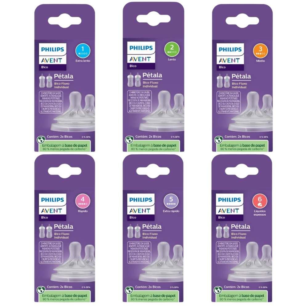 Bico Mamadeira Philips Avent Petala 3.0 Niveis Fluxo 1 A 6