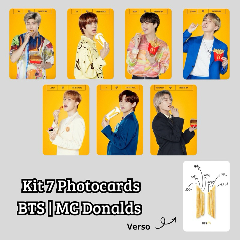 KIT PHOTOCARDS BTS MC DONALDS FANMADE PERSONALIZADO | Shopee Brasil
