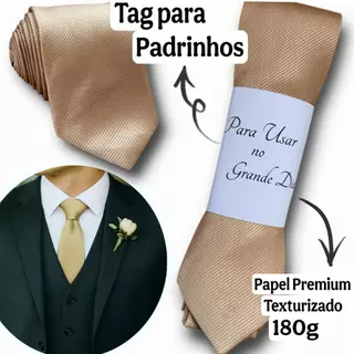 Kit 5 a 20 Gravatas Bege para Padrinhos Casamento Slim