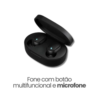 Fone de Ouvido Bluetooth Sem Fio COM MICROFONE TWS Wireless 5.3 Com Estojo Carregador