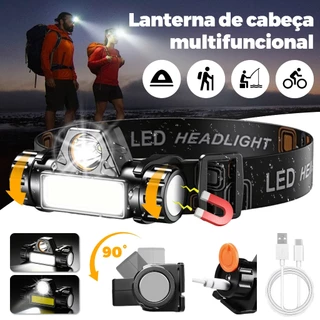 4 PCS Lanterna Cabeça Recarregável 5000 Lumens T6 COB 800m IPX4 Magnética Headlamp