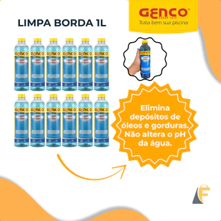 Limpa Bordas Genco Piscinas Vinil, Fibra, Alvenaria Desengordurante 1 Litro Com 6 ou 12 Unidades em Oferta na Shopee