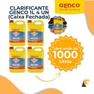 Clarificante Genco Piscina Genfloc 5L 4 Unidades Produtos de Limpeza Piscina em Oferta na Shopee