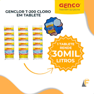 Cloro Pastilha Estabilizado Genclor T200 200g Genco em Oferta na Shopee