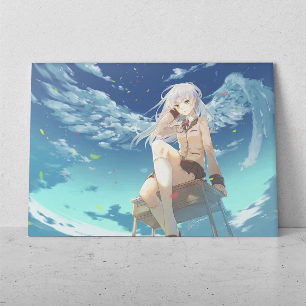 Quadro Decorativo Anime Angel Beats A4 21x29 MDF 3mm Borda