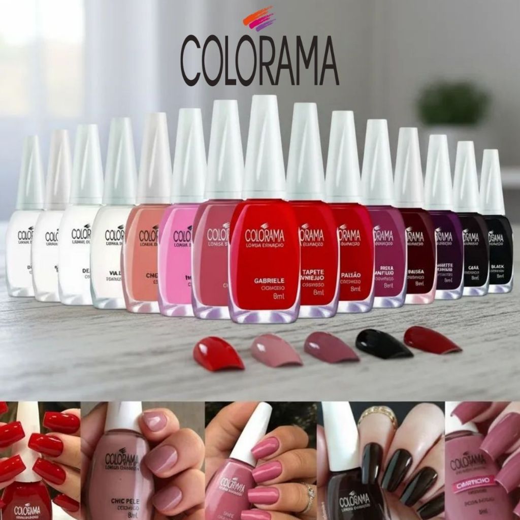 ESMALTE COLORAMA KIT COM CORES SORTIDAS SEM REPETIÇÃO CLASSICOS ATACADO ...