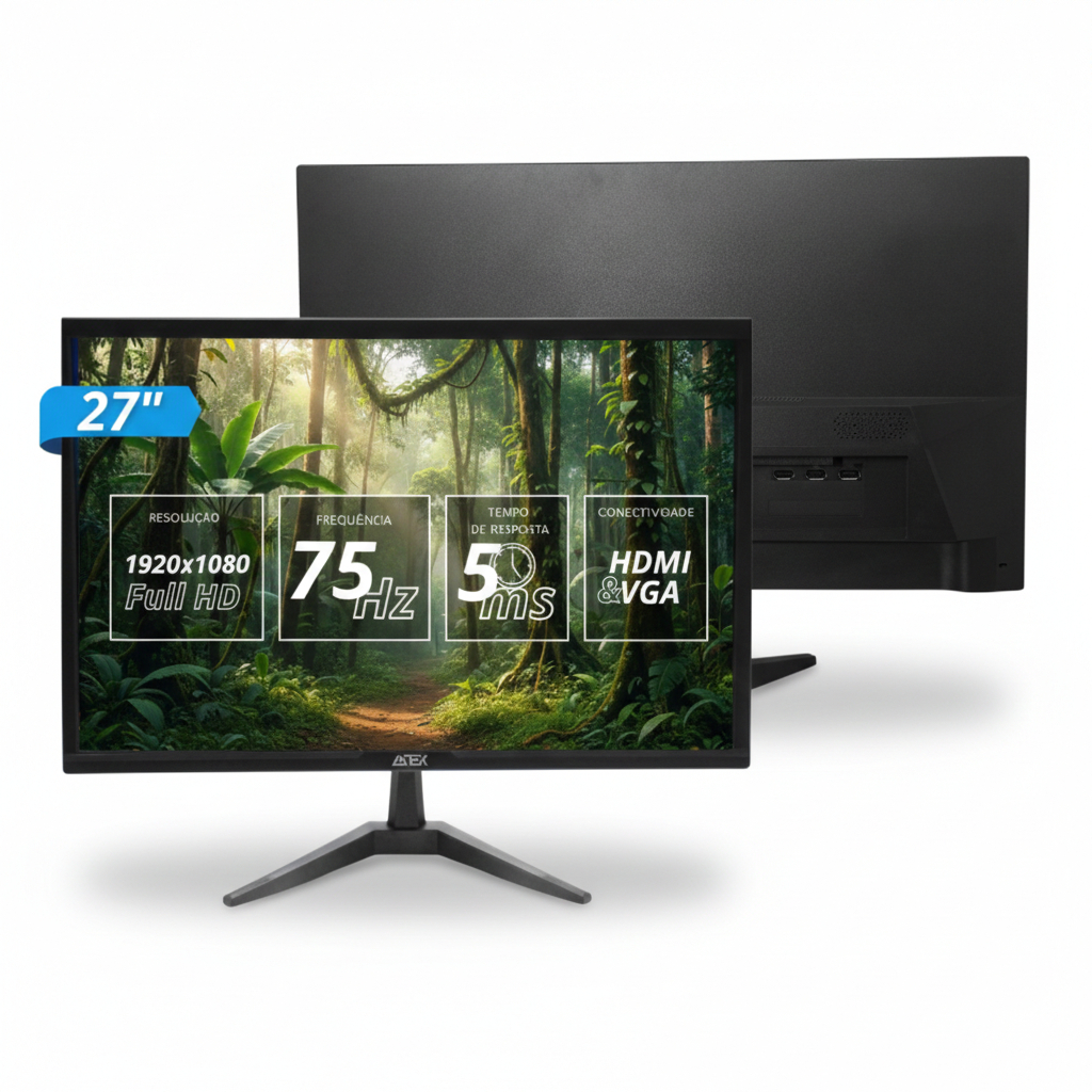 Monitor Gamer LED 27" Full HD 75Hz HDMI VGA VESA 5ms Widescreen Ângulo ...