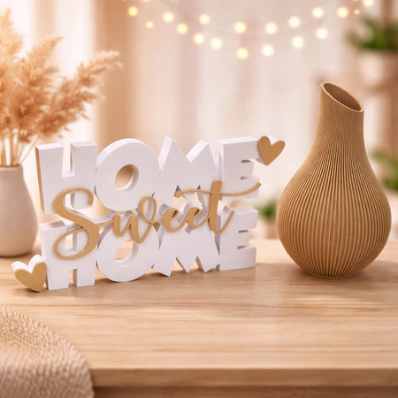 Letreiro Decorativo “Home Sweet Home” Vaso Moderno