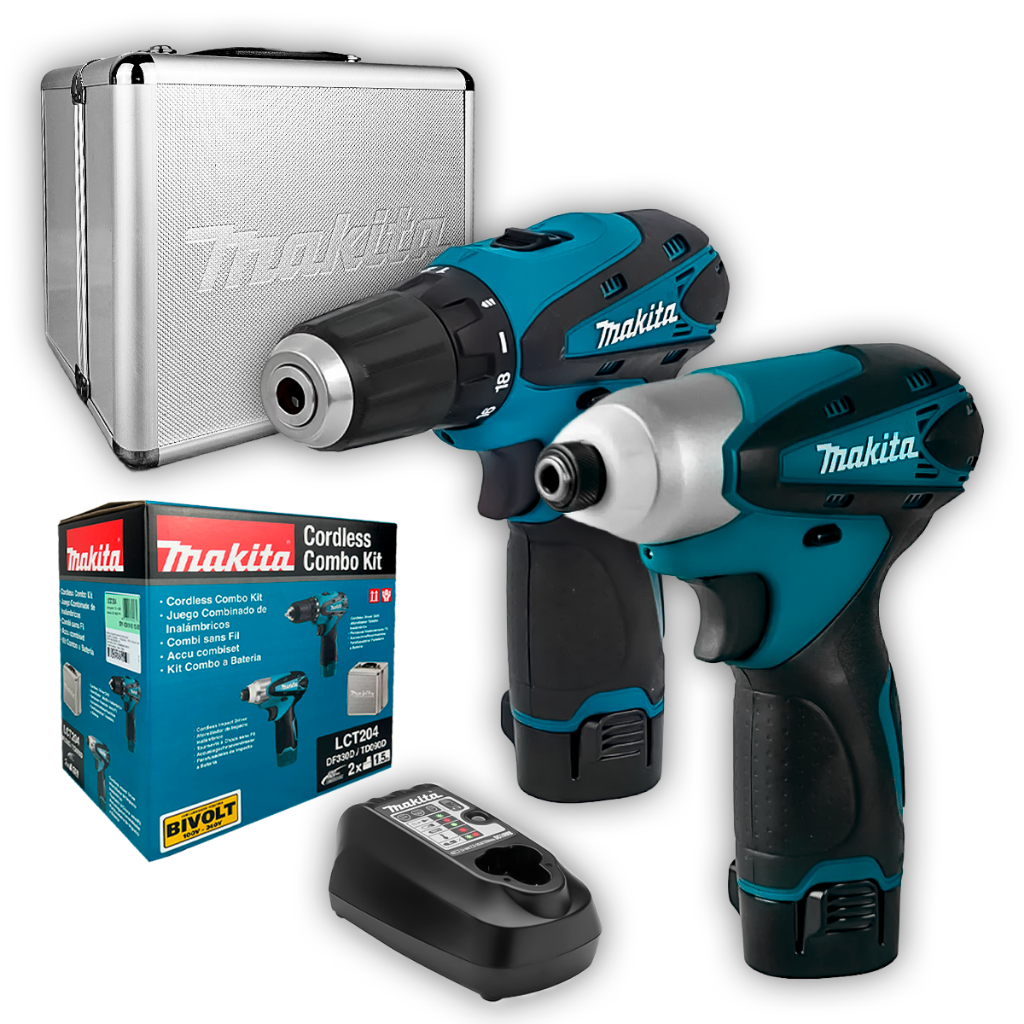 Combo Makita Parafusadeira DF330D + Impacto TD090D 12V 2 Baterias ...