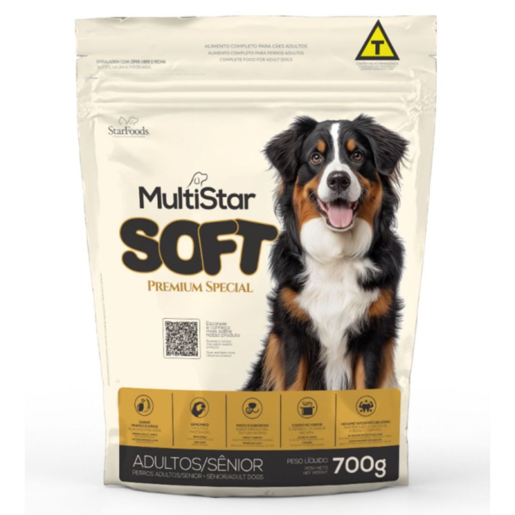 Ração Macia MultiStar Soft Sem Corantes para Cão Adulto | Sênior 700 GR ...