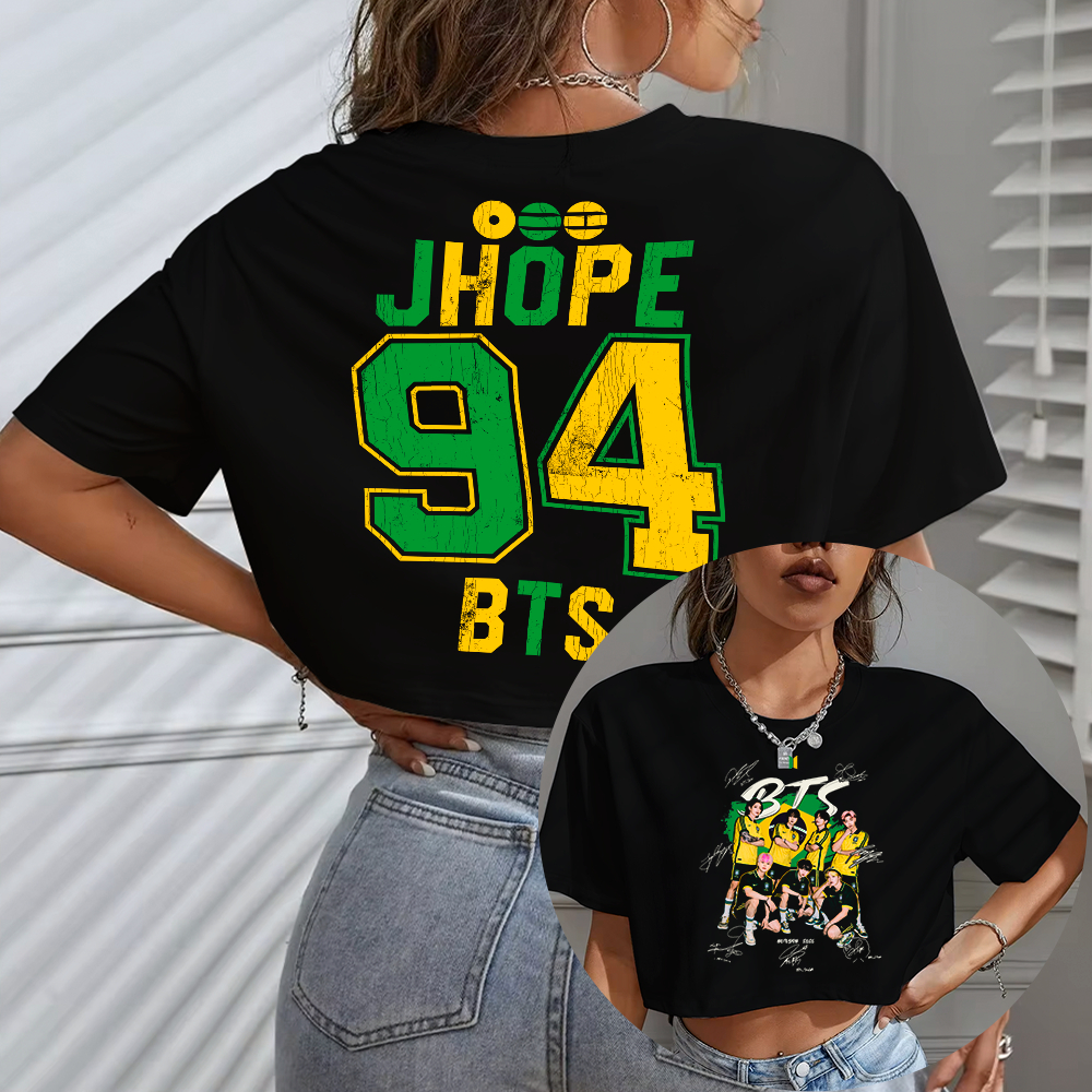 Blusa Cropped Oversized BTS Show Brasil 2026 Jhope 94 Estilo