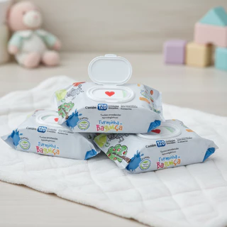 Kit 03 Pacotes Toalhas Umedecidas TURMINHA DA BAGUNÇA- 120 folhas 19x13cm com Tampa  - 98% Água em Oferta na Shopee