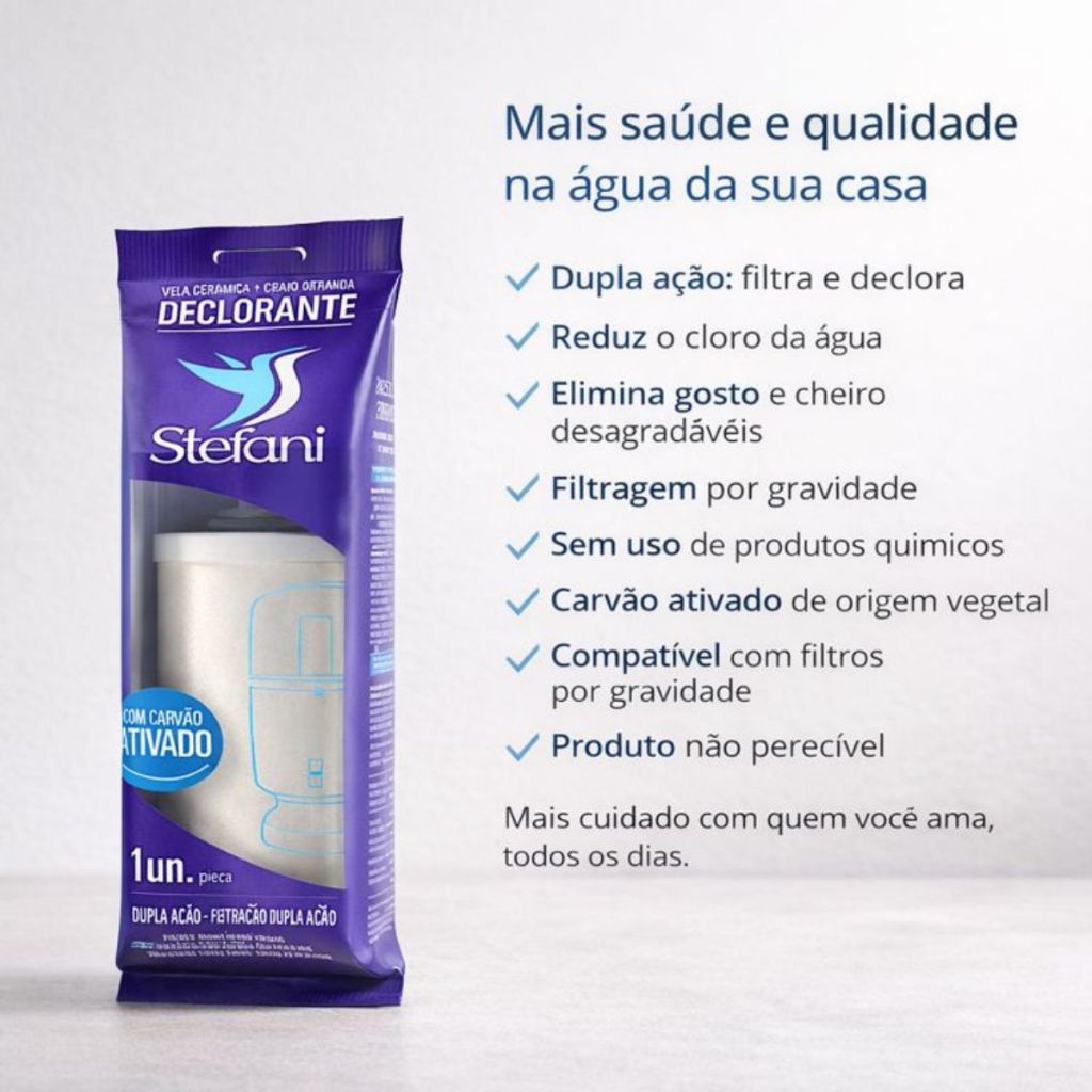 Vela Filtro de Barro Refil Cerâmica Declorante Tira Cloro Universal ...