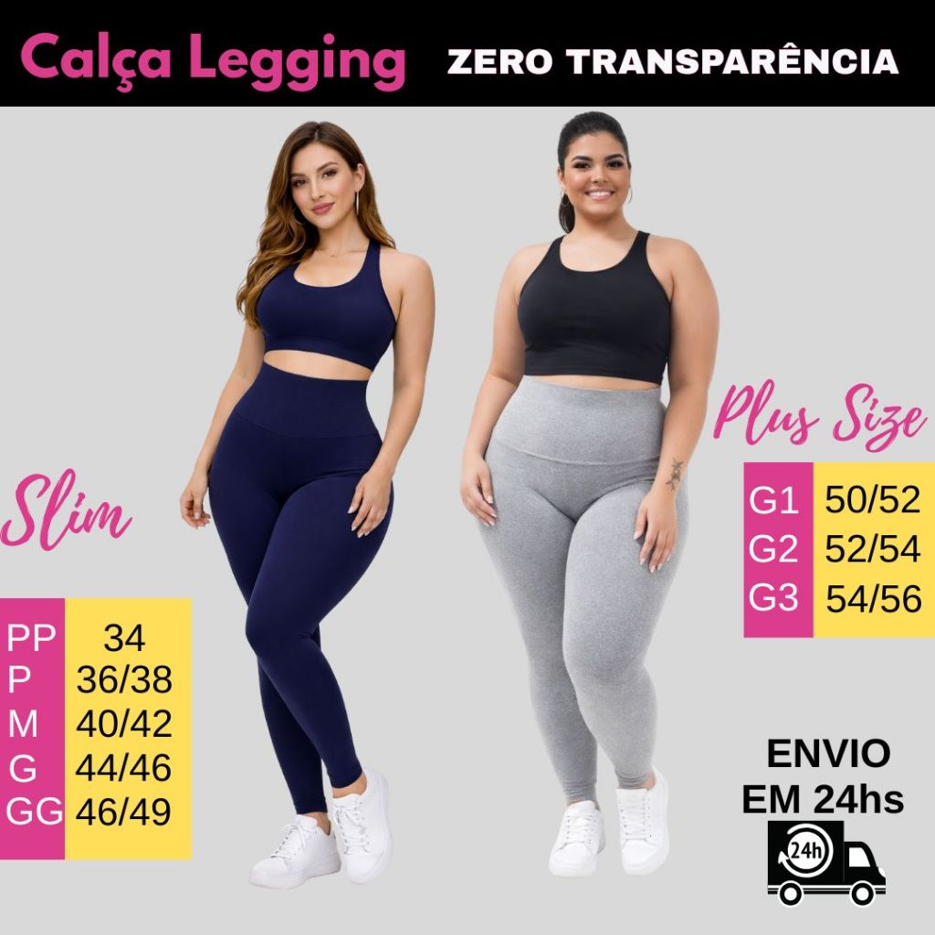 Calça Legging Suplex Power Alta Compressão Cós Super Alto do PP ao