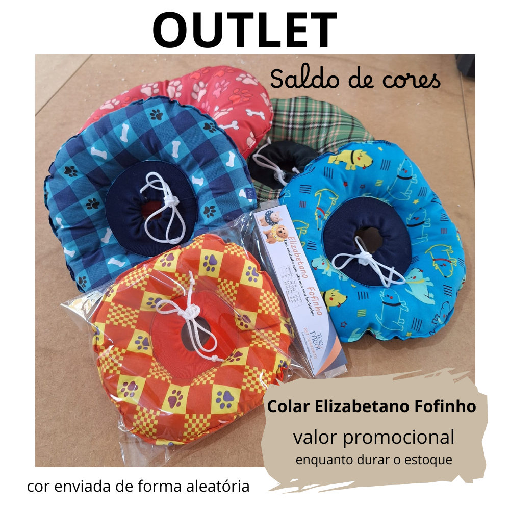 Colar Elizabetano em tecido, pós cirúrgico. OUTLET Cor Aleatória PREÇO ...
