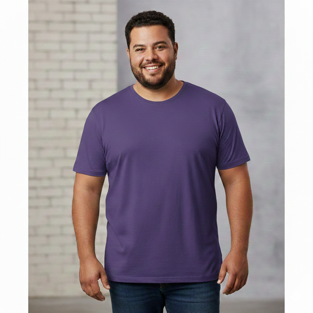 Camisa Plus Size básica 100% algodão 30.1 PREMIUM Costura