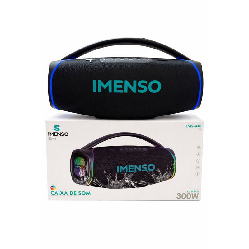 CAIXA DE SOM GRANDE BLUETOOTH 300W IMENSO X41 A LANÇAMENTO