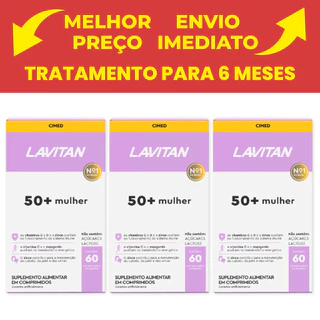 3 Unidades Cimed Lavitan 50+ Mulher 60 Comprimidos em Oferta na Shopee