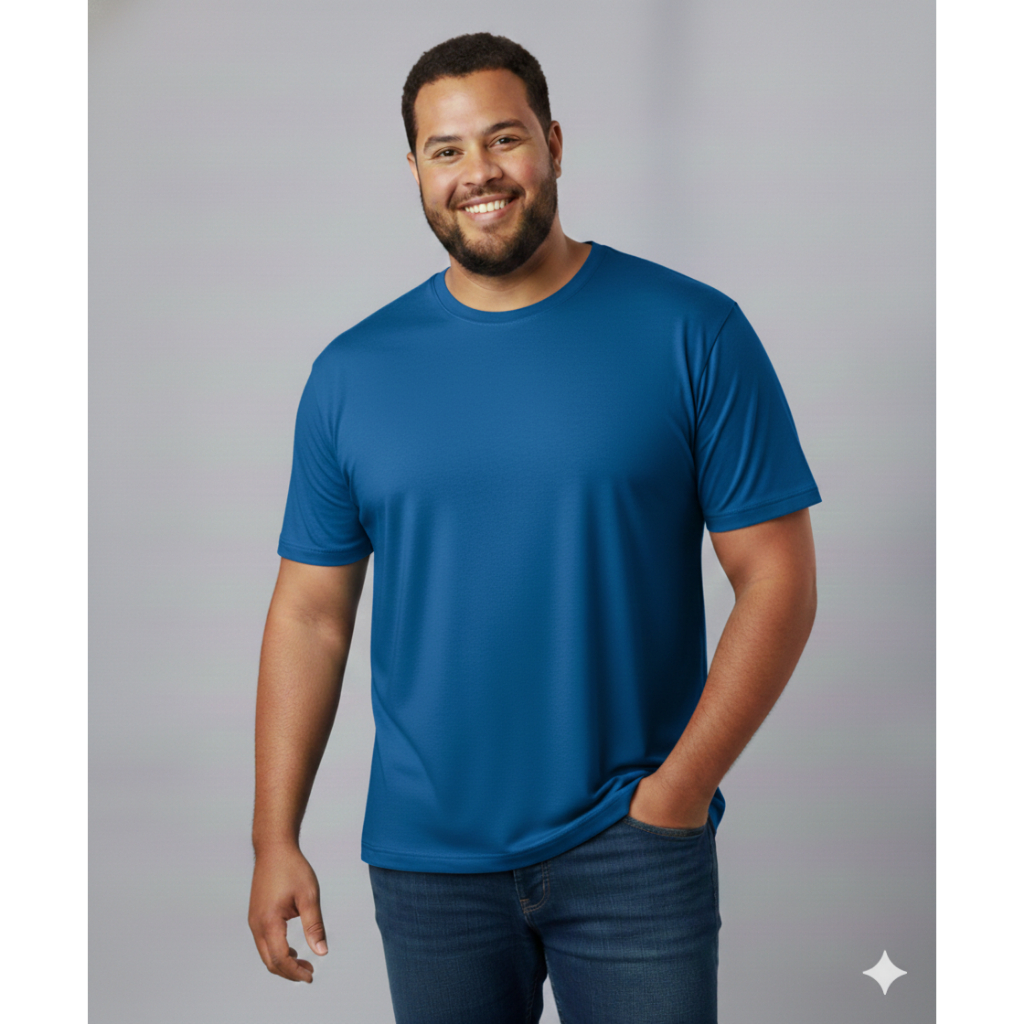 Camisa Plus Size básica 100% algodão 30.1 PREMIUM Costura