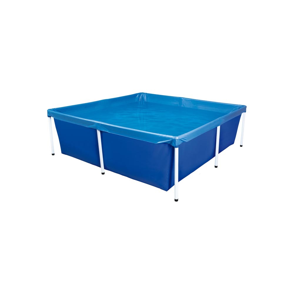 Piscina Estrutural Quadrada 2000 Litros 1,87X1,87X0,58m PVC Azul 1004 ...