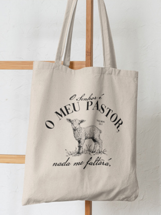 Bolsa Ecobag Com e Sem Ziper Verão O Senhor é meu Pastor Algodão Cru ...