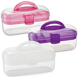 Maleta Translúcida Organizadora Plástico Com Alça 6 Divisórias - Monte Líbano em Oferta na Shopee