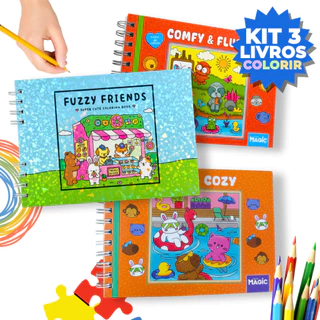 Kit 3 Livros ou 1 Unidade Colorir Personagens Caderno Capa Dura Infantil em Oferta na Shopee