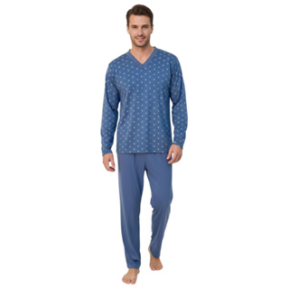 Pijama Masculino Longo Blusa Gola V Calça Cumprida Macio Quentinho Confortável Frio Inverno em Oferta na Shopee