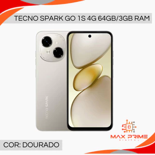 Tecno Spark Go 1S 4G Modelo Atualizado 2026, 64GB e 3GB RAM, e Spark Go 1, Bateria 5000MAH, VERSÃO GLOBAL