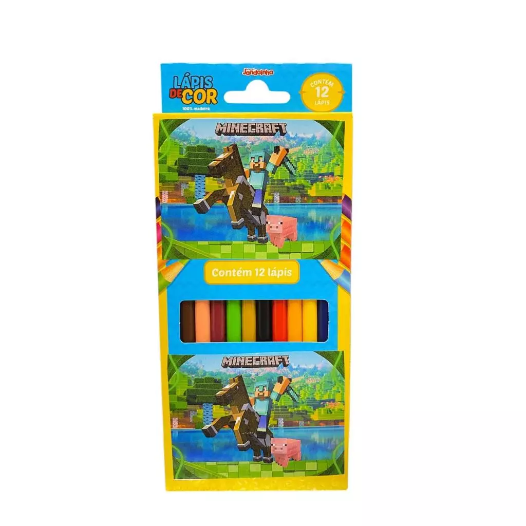 Lápis de Colorir Personalizado 12 cores Papelaria Férias Volta as Aulas