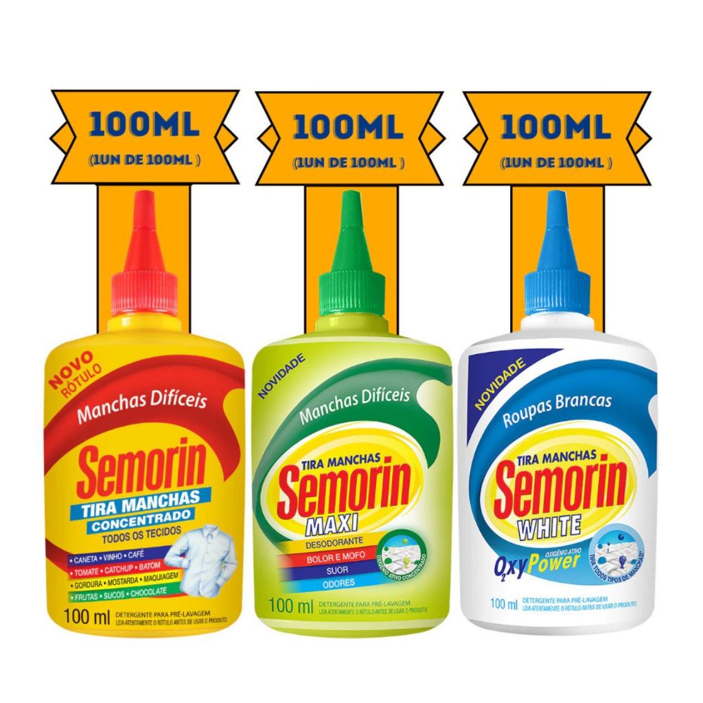 Combo Semorin Sem Manchas Para Todos Os Tipos De Roupas | Shopee Brasil