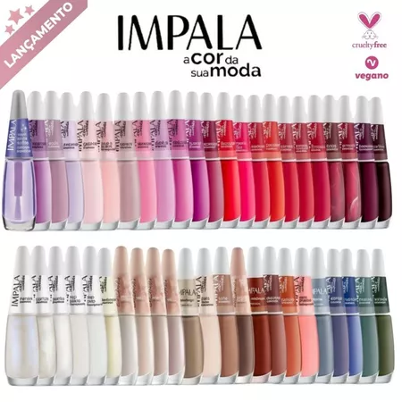 Kit 30 Esmalte Impala Cores Sortidas Sem Repetição Atacado Manicure Pedicure