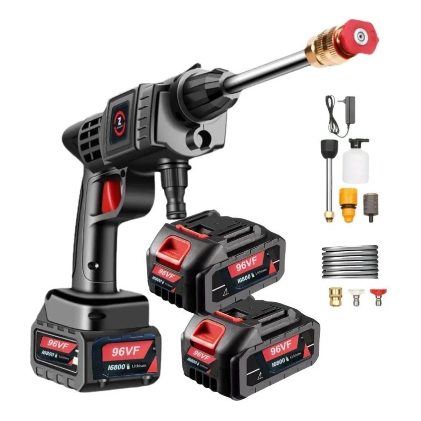 Lavadora Alta Pressão Portátil Com 96V Bateria Lava Jato 1000W Bivolt 110V 220V Vap Carro Para Pisos Carros Casa Jardim