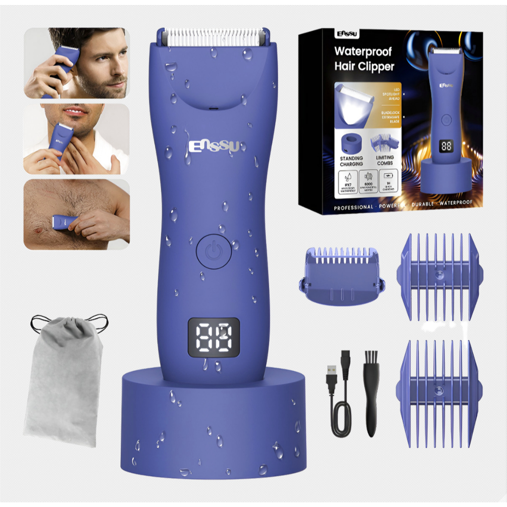 Barbeador Elétrico Masculino Máquina de Cortar Cabelo Kit Aparador de Pelos