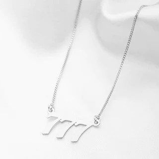 Colar Corrente da Sorte Feminino Número 777 Ouro 18K ou Prata 925 Semijoia