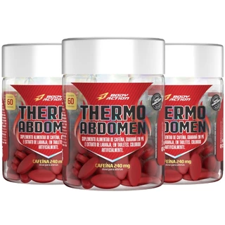 Kit 3x Thermo Abdomen Termogênico Cafeína Guaraná 180 Comp Bodyaction em Oferta na Shopee