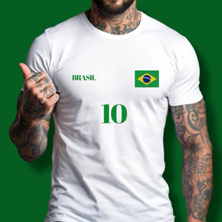 Camiseta Brasil Futebol Torcida Copa do mundo unissex em Oferta na Shopee