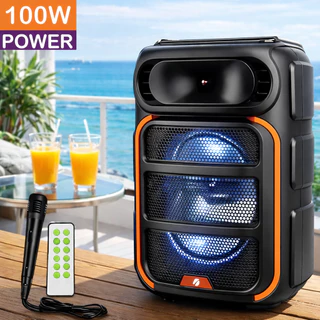 Caixa de Som Bluetooth Portátil Potente LED RGB TWS FM C/microfone 100W para Festa Viagem Praia em Oferta na Shopee
