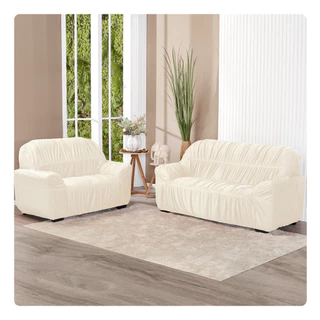 Kit Capa Protetora Para Sofá 2 e 3 Lugares Elastex Elasticada em Oferta na Shopee