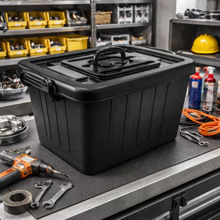 Caixa Organizadora Plástica 54,5L Com Tampa Trava e Rodinhas Resistente Container Plasnew em Oferta na Shopee